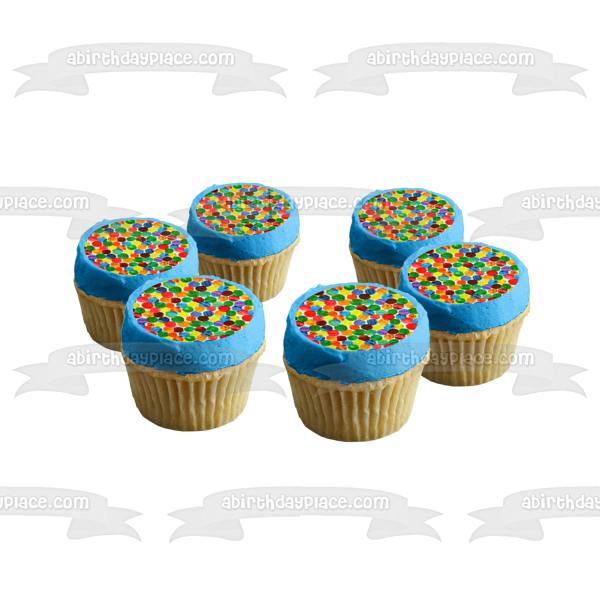 Colorful Dots Pattern Background Edible Cake Topper Image ABPID10099