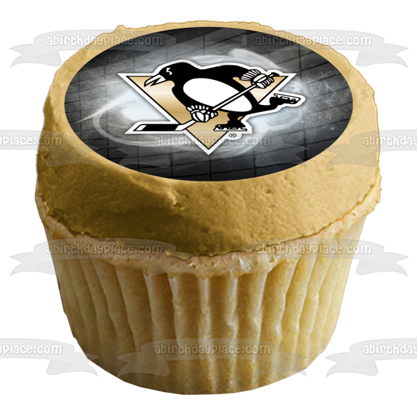 Pittsburgh Penguins Logo Sports Professional Ice Hockey Team Pittsburgh Pennsylvania Metropolitan Division Eastern Conference National Hockey League NHL Edible Cake Topper Image ABPID09290