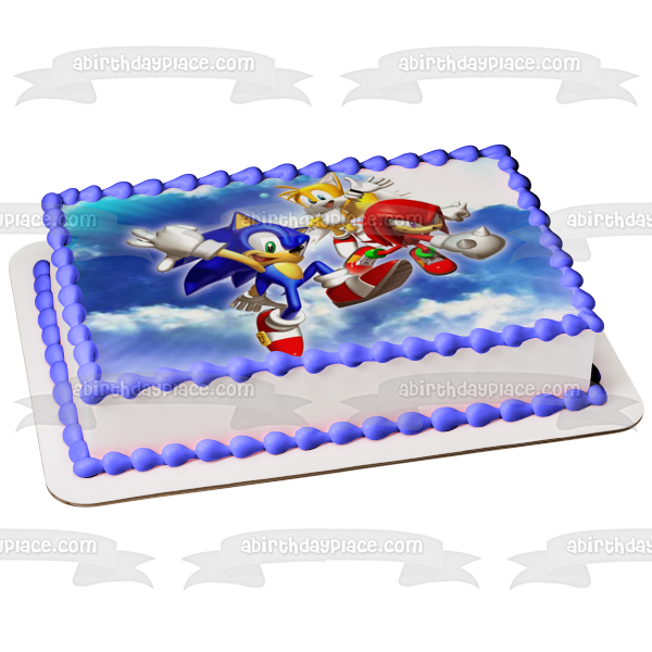 Sonic the Hedgehog Sega Videojuego Tails Knuckles Imagen comestible para decoración de tarta ABPID09292 