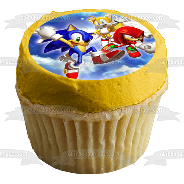 Sonic the Hedgehog Sega Videojuego Tails Knuckles Imagen comestible para decoración de tarta ABPID09292 