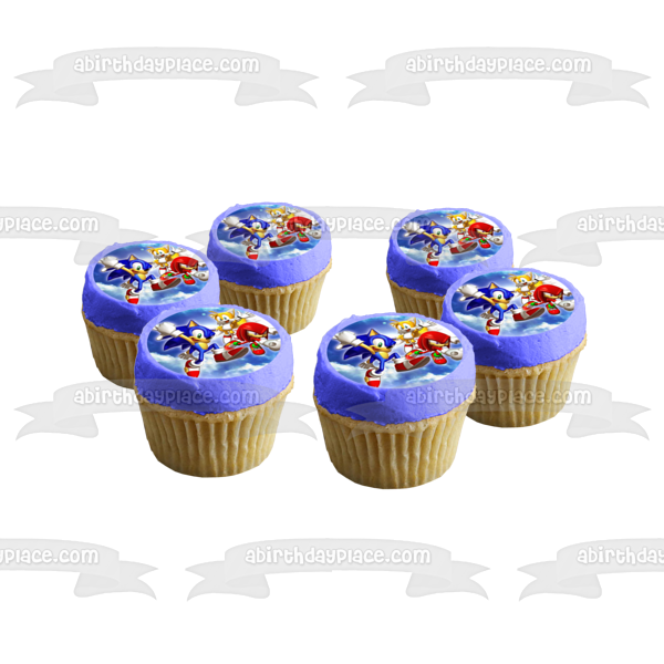 Sonic the Hedgehog Sega Videojuego Tails Knuckles Imagen comestible para decoración de tarta ABPID09292 