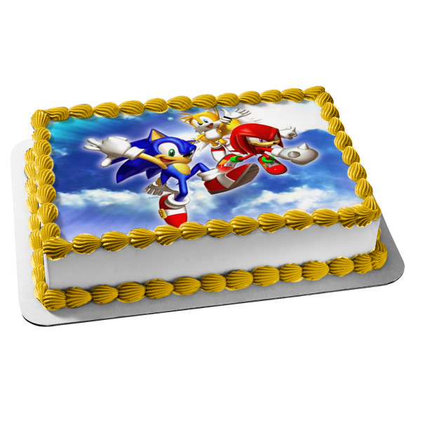 Sonic the Hedgehog Sega Videojuego Tails Knuckles Imagen comestible para decoración de tarta ABPID09292 