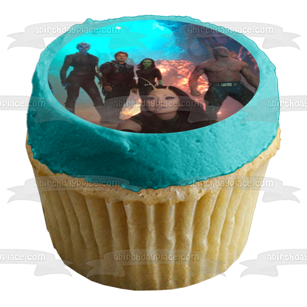 Guardianes de la Galaxia Rocket Racoon Yondu Gamora Thanos Decoración comestible para tarta Imagen ABPID10139 