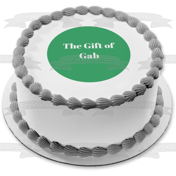 Imagen comestible para decoración de tarta con fondo verde del regalo de Gab ABPID09570 