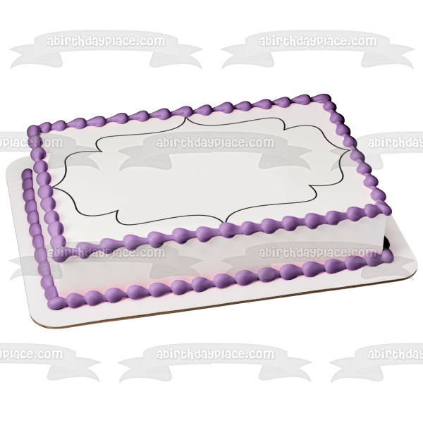 Black and White Bracket Frame Edible Cake Topper Image Frame ABPID09397