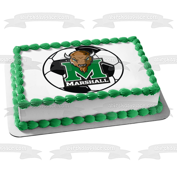 Marshall University Soccer Logo NCAA Edible Cake Topper Image ABPID10273