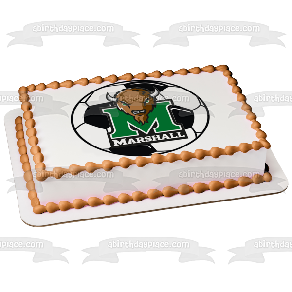 Marshall University Soccer Logo NCAA Edible Cake Topper Image ABPID10273