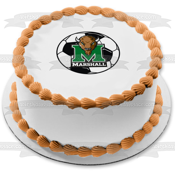 Marshall University Soccer Logo NCAA Edible Cake Topper Image ABPID10273