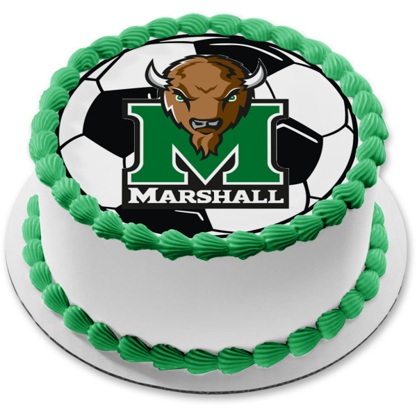 Marshall University Soccer Logo NCAA Edible Cake Topper Image ABPID10273