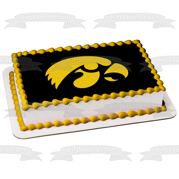 Iowa Hawkeyes Logo NCAA Edible Cake Topper Image ABPID10286