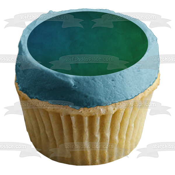 Imagen comestible para decoración de tarta con fondo azul y verde ABPID10577 