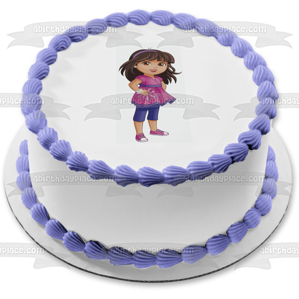 Adorno comestible para tarta con joyas brillantes de Dora y sus amigos, imagen ABPID10325 