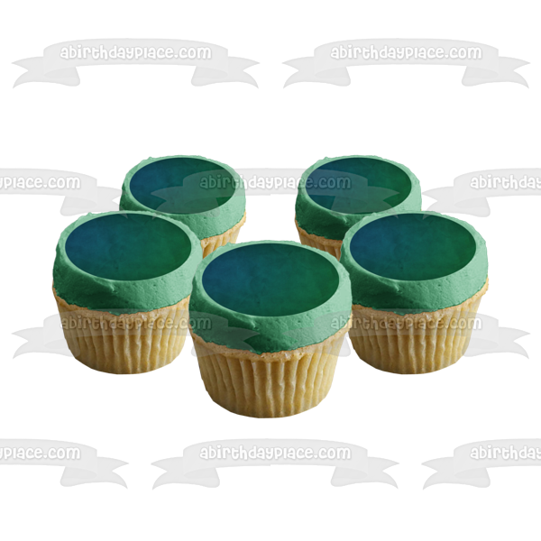 Imagen comestible para decoración de tarta con fondo azul y verde ABPID10577 