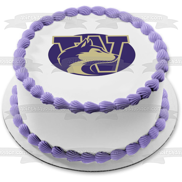 Imagen comestible para tarta con logotipo de la Universidad de Washington Huskies NCAA ABPID10329 