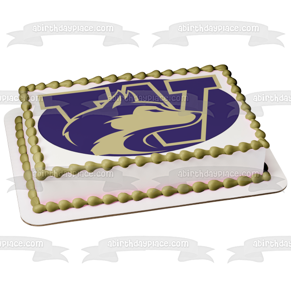 Imagen comestible para tarta con logotipo de la Universidad de Washington Huskies NCAA ABPID10329 