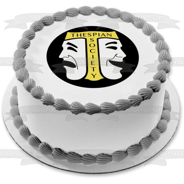 International Thespian Society Logo Honor Society High School Edible Cake Topper Image ABPID10398