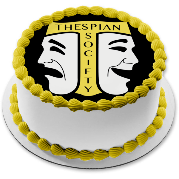 International Thespian Society Logo Honor Society High School Edible Cake Topper Image ABPID10398