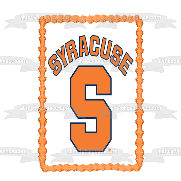 Syracuse University Football Logo NCAA Edible Cake Topper Image ABPID10684