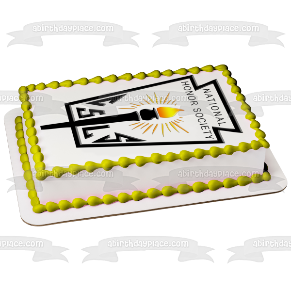 Imagen comestible para tarta con el logotipo de la Sociedad Nacional de Honor de la escuela secundaria ABPID10451 