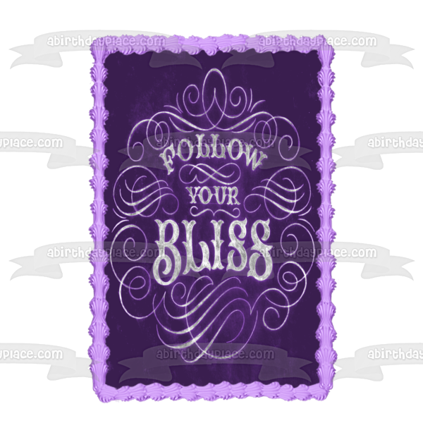 Imagen comestible para decoración de tarta con fondo morado de Follow Your Bliss ABPID10710 