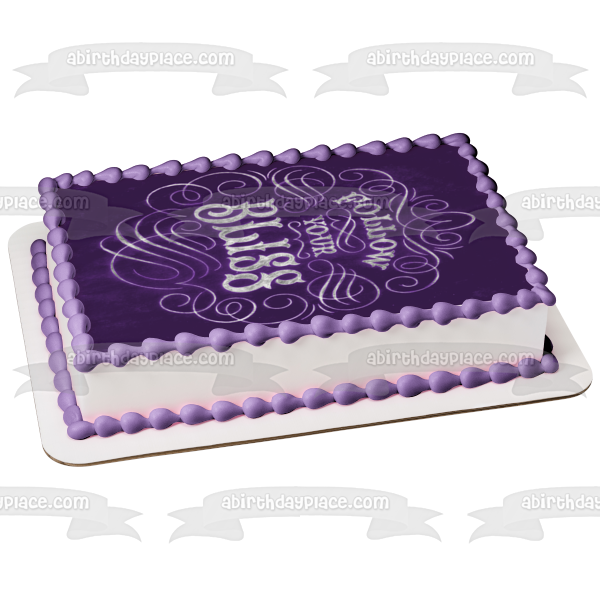 Imagen comestible para decoración de tarta con fondo morado de Follow Your Bliss ABPID10710 