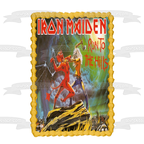 Iron Maiden Rock Band Music Run to the Hills Edible Cake Topper Image ABPID10480