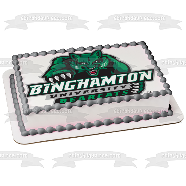 Imagen comestible para tarta con logotipo de los Bearcats de la Universidad de Binghamton NCAA ABPID10746 