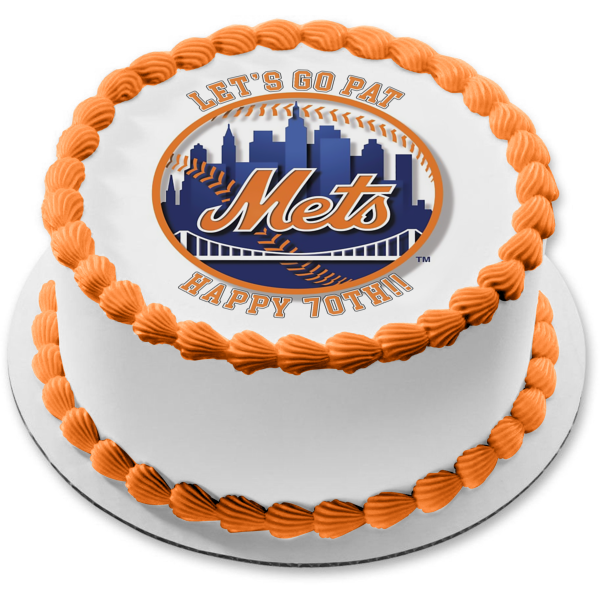 Imagen comestible para tarta con logotipo de los Mets de Nueva York MLB ABPID10756