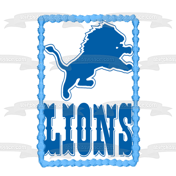 Detroit Lions Logo NFL Professional American Football Edible Cake