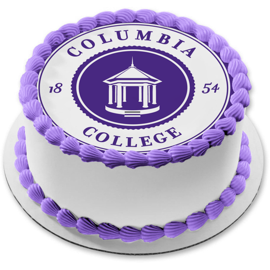 Imagen comestible para decoración de tarta con el logotipo de Naia de Columbia College ABPID10982 