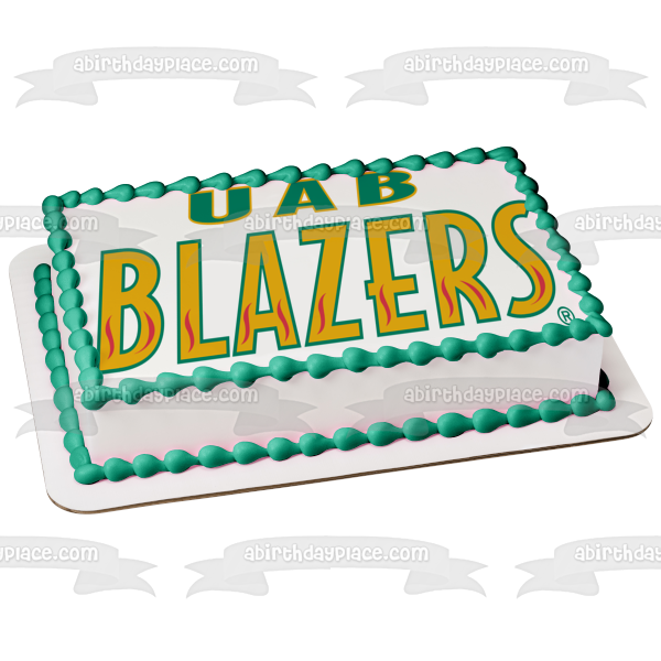 Uab Blazers Logo Football NCAA Edible Cake Topper Image ABPID11202