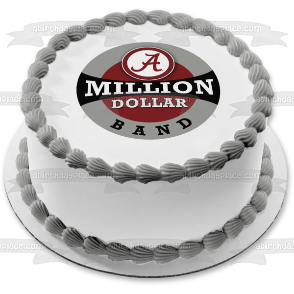 Imagen comestible para decoración de tarta con logotipo de Alabama Crimson Tide Football NCAA Million Dollar Band ABPID11046 