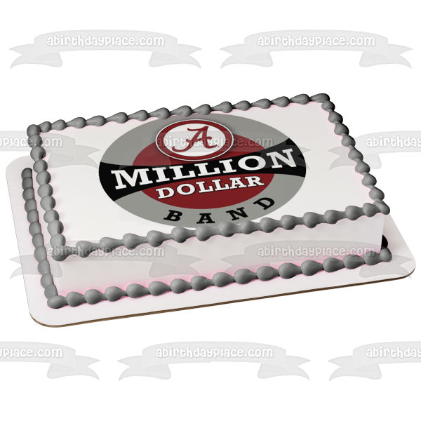 Imagen comestible para decoración de tarta con logotipo de Alabama Crimson Tide Football NCAA Million Dollar Band ABPID11046 