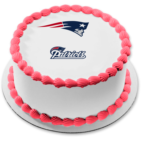 New England Patriots Logos NFL Edible Cake Topper Image ABPID11058