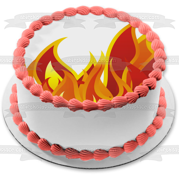 Imagen comestible para decoración de tarta con fondo de llamas de fuego ABPID11258 