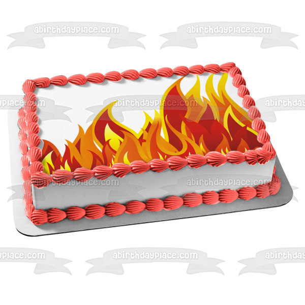 Imagen comestible para decoración de tarta con fondo de llamas de fuego ABPID11258 