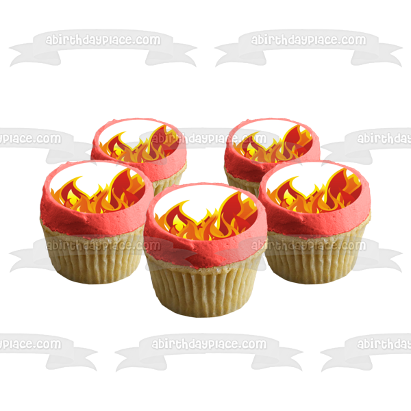 Imagen comestible para decoración de tarta con fondo de llamas de fuego ABPID11258 