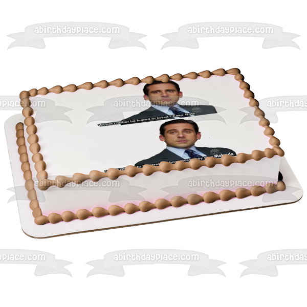 Imagen comestible para decoración de tarta con texto en inglés "The Office Michael Talking" ABPID11102 