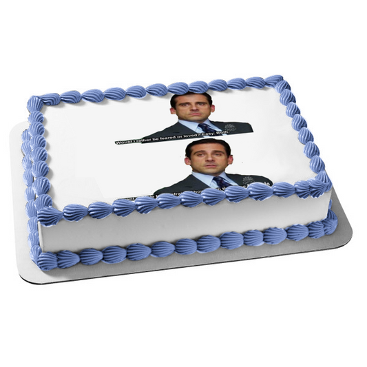 Imagen comestible para decoración de tarta con texto en inglés "The Office Michael Talking" ABPID11102 