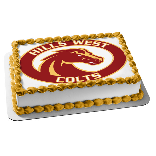 Imagen comestible para tarta con logotipo de Hills West Colts High School ABPID11110 