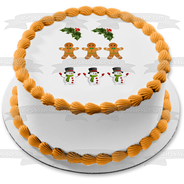 Feliz Navidad galletas de jengibre muérdago adorno comestible para tarta imagen ABPID11285 