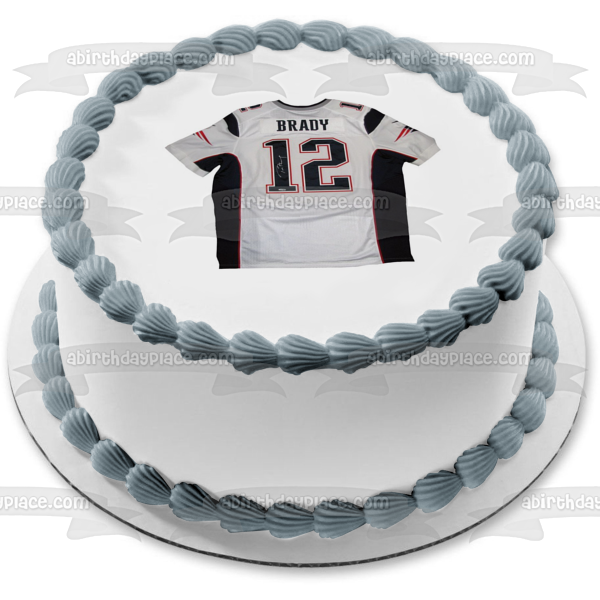 Imagen comestible para tarta de la NFL de los Patroits de Nueva Inglaterra Tom Brady 12 ABPID11130 