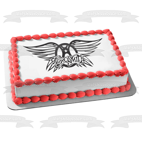 Imagen comestible para decoración de tarta con el logotipo de Aerosmith, música, ABPID11174 