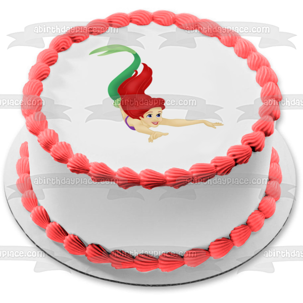 Imagen comestible para tarta de Disney La Sirenita Ariel nadando ABPID11186 