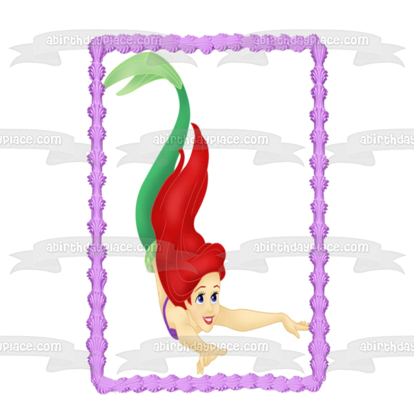 Imagen comestible para tarta de Disney La Sirenita Ariel nadando ABPID11186 