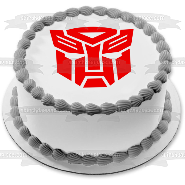 Transformers Red Logo Edible Cake Topper Image ABPID11193