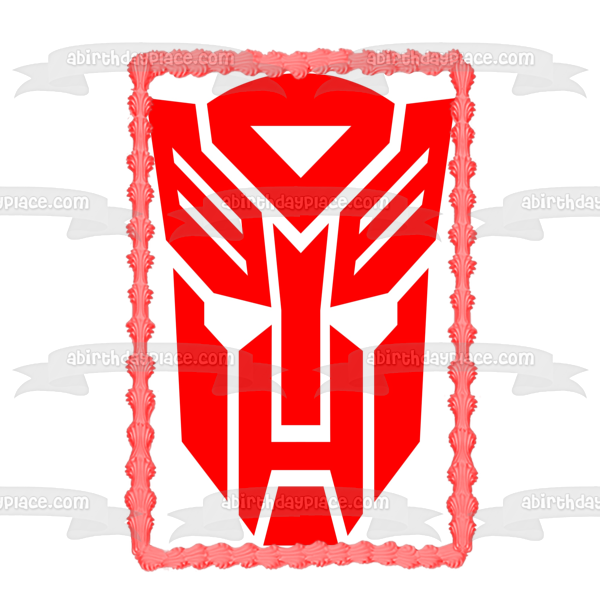 Imagen comestible para decoración de tarta con logotipo rojo de Transformers ABPID11193 