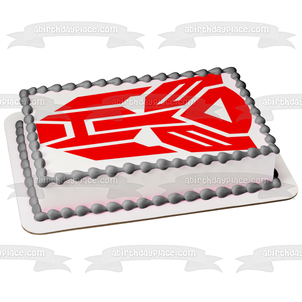 Transformers Red Logo Edible Cake Topper Image ABPID11193