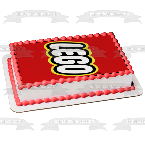 Imagen comestible para decoración de tarta con logotipo de LEGO, fondo rojo, ABPID11315 