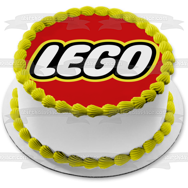 Imagen comestible para decoración de tarta con logotipo de LEGO, fondo rojo, ABPID11315 